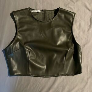 Zara Leather Crop Top